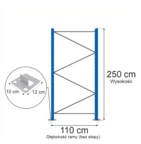Zdjęcie produktu: Rama Mega-M XR H-250 cm G-110 cm W-8 cm niebieska (w elementach)