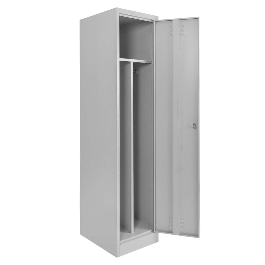 metalowa szafka pracownicza, szafka socjalna jednodrzwiowa, szafka do szatni, szafka bhp szara, szafka metalowa na ubrania, wyposażenie szatni pracowniczej, szafka pracownicza zamykana,